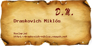 Draskovich Miklós névjegykártya