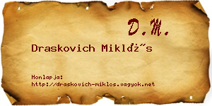 Draskovich Miklós névjegykártya