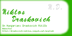 miklos draskovich business card