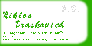 miklos draskovich business card